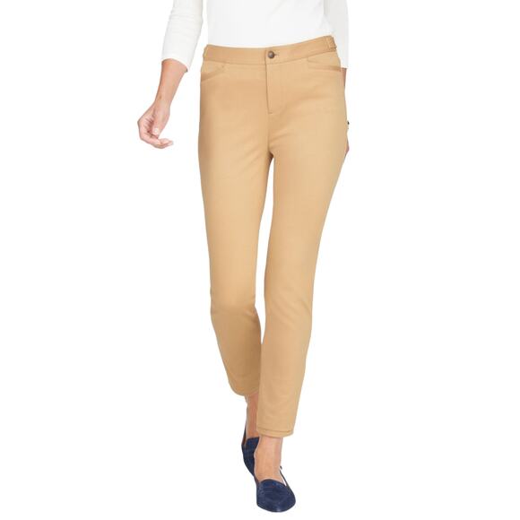 Talbots Green Lexington Ponte Knit Skinny Ankle Pants - Picture 11 of 12